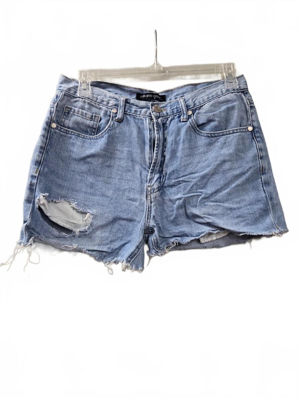 Insane Genie Light Blue Distressed Denim Shorts